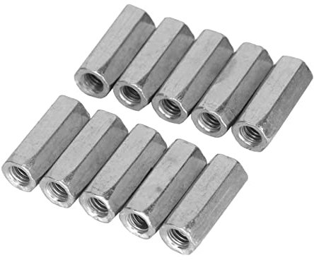 Giunto esagonale con dado per asta lunga M6 Raccordo per barra filettata in acciaio al carbonio zincato per bulloni e prigionieri di fissaggio in varie applicazioni 10 pezzi M6 x (M6*25)