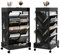 UMDONX Mobiles Bücherregal mit Rad 6 Ebenen Metall Rollwagen, Kinder Bücherwagen Büroregal Zeitschriftenständer Abnehmbarer Aufbewahrungs Organizer Großer Kapazität (Schwarz)