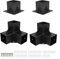 Pergola Bracket Kit,2 Pcs 3-way Corner Bracket With 2 Straight Post Base Wooden Beams For Gazebos Patio Pergolas