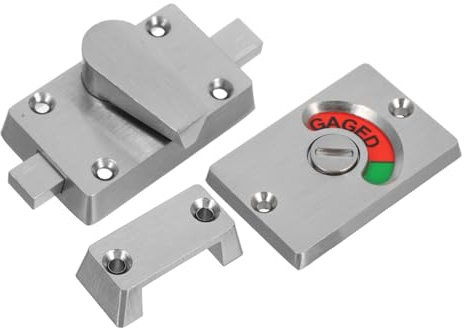LIFKOME Serratura Leva Bagno con Indicatore Occupato Facile Installazione Acciaio Inox per Porte Divisorie Bagni Pubblici