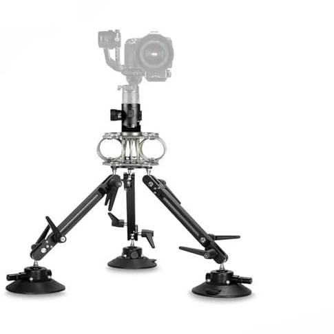Compatible For Aluminum Alloy Car Suction Cup Mount Holder For DSLR Cameras And Gimbals