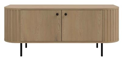 Masseno TV-Schrank BOLLA 123 cm Fernsehschrank mit 2 Türen TV-Lowboard für Wohnzimmer Modern 123x42,3x50 cm Eichefarben