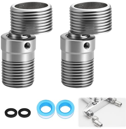 2 Stück Verstellbare Duscharmatur Adapter, S Anschluss aus Edelstahl, 360 Grad verstellbar Duscharmatur-Adapter, Gelenkstück Duschkopf, Heizkörper S Anschluss Adapter
