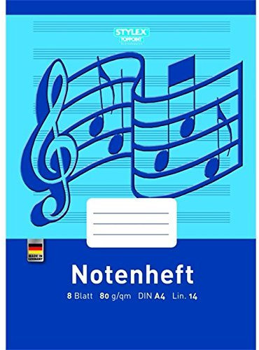 Notenheft, DIN A4, 8 Blatt