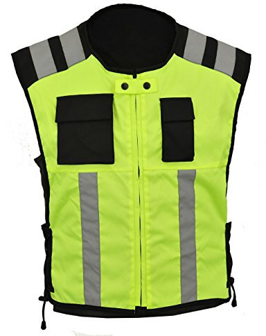 GEARX Hi Sichtbarkeit Weste Reflektierende Motorrad Radfahren Arbeitsschutzkleidung Notfall Hi Viz Waiscost Seitenanpassungen, 4XL