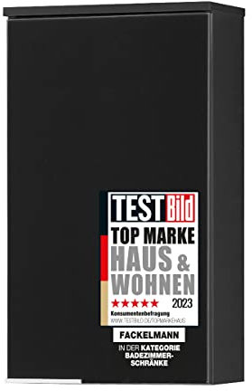FACKELMANN Hängeschrank Kara/Soft-Close-System/Maße (B x H x T): ca. 41 x 70 x 23 cm/Türanschlag rechts/Möbel fürs WC oder Bad/Korpus: Anthrazit/Front: lackiertes Glas in Anthrazit
