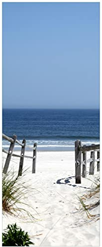 Wallario selbstklebendes Poster - Blick auf Strand, Aufkleber in Premiumqualität, Klebefolie Größe: 50 x 125 cm