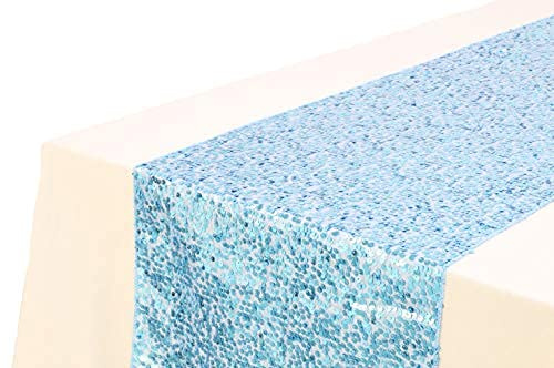 Christmas Concepts® Baby Blue Sequin Table Runner - 13 x 60 - Wedding/Party Decoration