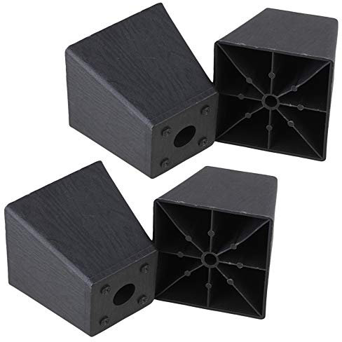 Rdexp Noir 97 x 98 x 65 mm Plastique trapèze Pieds de meubles Pieds pour canapé lit Lot de 4