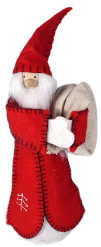 Gisela Graham Red & White Felt Santa Tree Topper/Standing Decoration by Gisela Graham