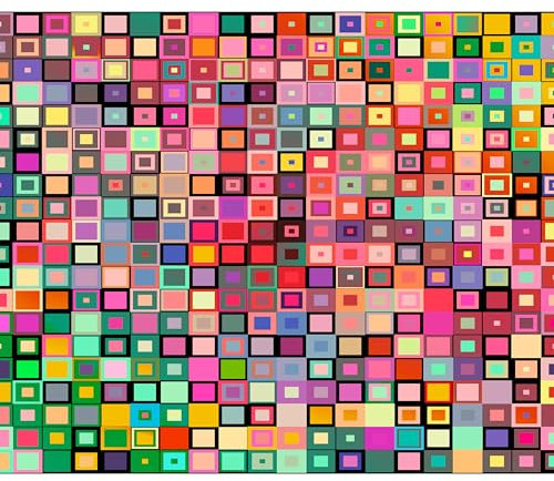 decomonkey Fototapete Modern 350x256 cm XXL Design Tapete Fototapeten Vlies Tapeten Vliestapete Wandtapete moderne Wand Schlafzimmer Wohnzimmer Muster Geometrisch bunt