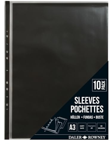 Daler-Rowney Essential A3 Artwork & Projects Display Sleeves Pack of 10 | For Professional, Student & Beginner Artists