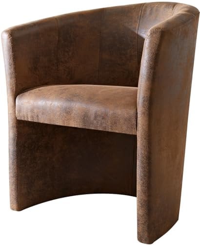 DELIFE Clubsessel Pieder Braun gepolstert Antik Optik Cocktailsessel Designsessel