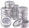 BENECREAT 12 Stücke 80 ml Aluminium Zinn Gläser, Runde Aluminium Blechdosen Kosmetische Behälter mit Schraubdeckel Deckel für DIY Handwerk Salve Kerze Reise Lagerung-Platin