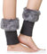 Beinstulpen Häkeln Damen Faux Pelz Stulpen Stricken Boot Manschette Beinwärmer Für Winter Rauchfarben