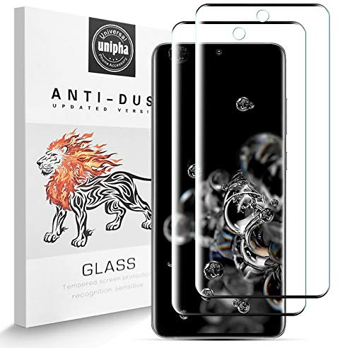 Protector de Pantalla Completo para Samsung Galaxy S20 Ultra 5G [2-Pack], 3D Curvado Cobertura Completa Vidrio Templado, Alta Definicion Anti-Rasguños, Samsung Galaxy S20 Ultra 5G Protector Pantalla