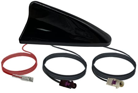 Vecys DAB + Car Antenna Shark Fin FM/AM Radio Antenna Signal Booster Fakra F to Fakra B Connection Car Roof DAB Car Digital Stereo Radio 5M RG174 Cable for Vehicle car Digital radio