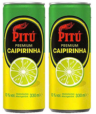 Pitu Caipirinha 2er Set Cocktail 2x 0,33L (10% Vol) ready to drink Alkoholhaltig inklusive Pfand EINWEG- [Enthält Sulfite]