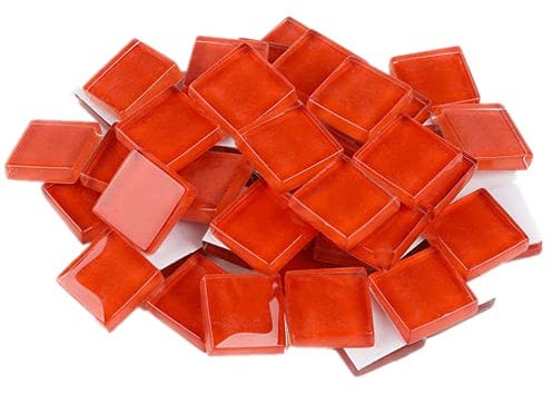 200g Carreaux de Mosaïque Tesselles en Verre,1,5x1,5cm Carré Mosaïque de Pierres Morceaux de Mosaïque en Verre pour Loisirs Créatifs, Décoration(Rouge)