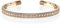 Namana Bracelet Jonc Or Rose pour Femme et Jeune Fille, Ouvert Serti de Pierres en Zirconia avec Écrin Cadeau