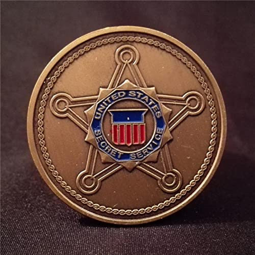 LPOK 3PCS United States Secret Service Gedenkmünze Saint Michael Patron Saint of Law Enforcement Bronze Plated Challenge Coin-Default,q