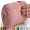 MeriWoolArt® Makramee Garn Rosa - Makramee Garn 4mm farbig 225m - Super weiches Baumwollgarn, einfach gedrehte Makramee Schnur für Makramee Wandbehang, Blumenampel, Vorhang und Mehr DIY Deco