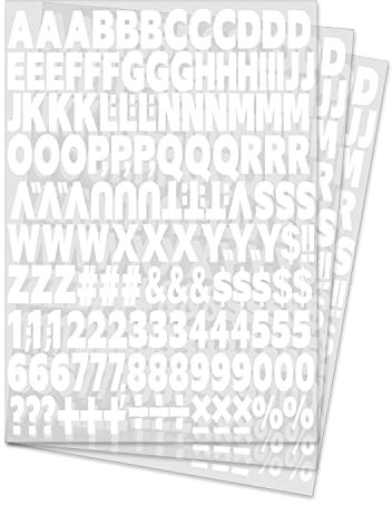 Yiootop 504 Stück 2.5 cm Aufbügel-Wärmeübertragungsbuchstaben und Zahlen, Alphabet, Stoff-Vinyl-Buchstaben, DIY für Sporttrikots, T-Shirts, Kleidung, Basteln, Dekoration (5 Farben optional) (weiß)