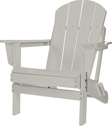 normani Original Adirondack Stuhl - Klappbarer Gartenstuhl in Holzoptik - Gemütlicher Gartensessel aus stabilem, recyceltem und langlebigem HDPE - 150 Kg Traglast Farbe Weiß