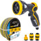 Garden Hose Heavy Duty Layer Flexible Reinforcement UV & Algae Resistant Hose Pipe for Garden, Pressure Washer, Garden Water Features TOUGH MASTER (100FT + Spray Gun)