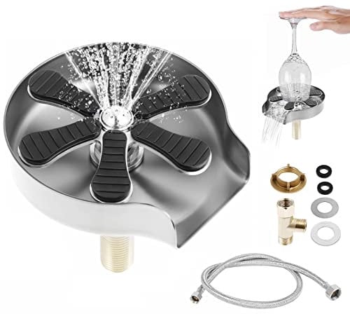 Dyna-Living Glass Rinser Automatic Glass Washer Pressure Cup Washer for Sink Beer Faucet for Home Bar Cafe Restaurant