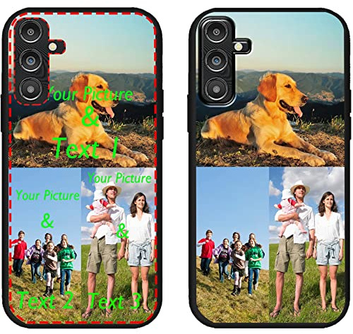 TIANDIMY Personalisierte Silikon Schwarz Handyhülle mit Foto für Samsung Galaxy A54 5G Individuelle Text Bildern selber gestalten TPU Hülle für Samsung Galaxy A54 5G Schutzhülle Case Cover