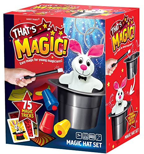 That's Magic Magic Hat Set - Featuring 75 Fun Easy Tricks and For Young Magicians - Helps Build Child's Motor Skills and Confidence - Includes Plush Rabbit, Props, Videos and Instructions, 7+ Years