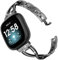 Wearlizer Compatible with Fitbit Versa 4/ Versa 3/ Sense 2/ Sense Strap for Women Dressy Metal Replacement Wristbands Bands Bling Rhinestone Bracelet Band for Fitbit Versa 4 Smartwatch, Black