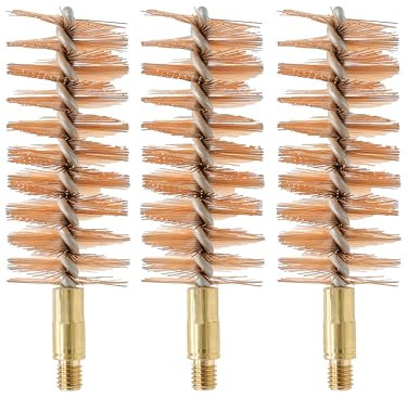 WPW Bronzebronzebürsten, Kaliber 12 Schrot/Gauge mit M5-Außengewinde, 3 Stück, zur Waffenpflege & Waffenreinigung
