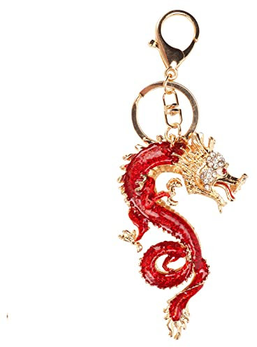 Porte-clés Dragon Chinois, Porte-clés Bonne Chance, Pendentif Porte-clés Dragon Sac Exquis pour Voiture Bureau Sac à Main Breloque Sac à Main Sac à Dos