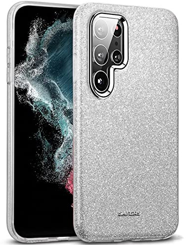 CoolGadget Handyhülle für Samsung Galaxy S22 Ultra Glänzend Silber | Glossy Silikon Case mit Schutzrand, flexibles TPU, kratzfest, elegantes Finish