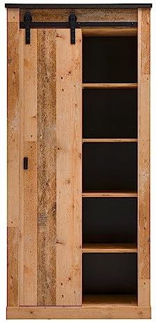 Furn.Design Stauraumschrank in Used Wood hell und anthrazit Regalschrank 93 x 201 cm Mehrzweckschrank, Stove