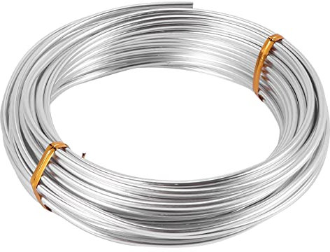 KJKVIVH 3mm Aluminium Wire 10M Craft Silver Wire for Jewellery Making Clay Modelling Bonsai and Model