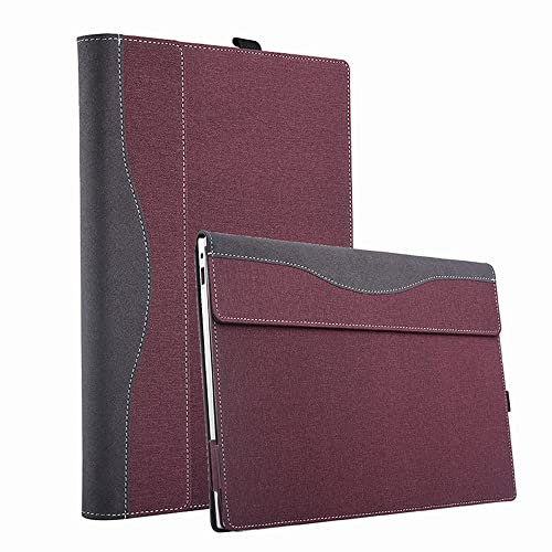 XJchen Laptop Sleeve Compatible with Dell Latitude 14 5400 5420 5430 5440 7400 7430 2 in 1 Vostro 5410 Inspiron 14 5410 5415 5418 Proptective Skin Case Detachable with Pen Holder (Wine red)