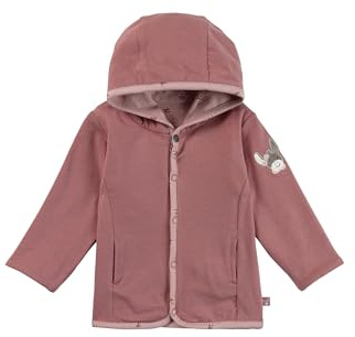 Sterntaler Babyjacke zum Wenden aus Baumwolljersey - mit Kapuze und Druckknöpfen - Wendeseite einfarbig mit seitlichen Eingrifftaschen - Mädchen Sommerjacke für Baby und Kleinkind