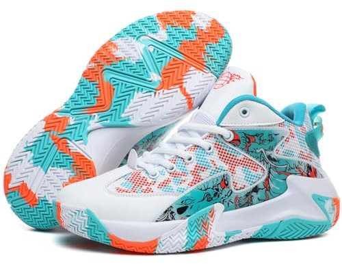 Scarpe da basket da uomo, traspiranti, con supporto, Verde, 44 EU