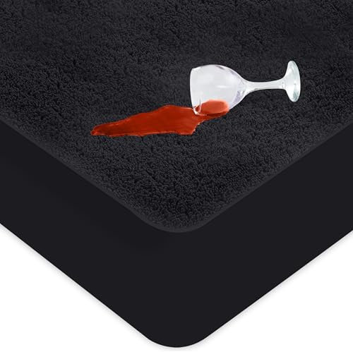 Utopia Bedding Matratzenschoner 90 x 200 x 30 cm Wasserdicht, Oeko-TEX Zertifiziert Matratzenauflage Atmungsaktive, Matratzenschutz, Rundum Elastisch Schwarz