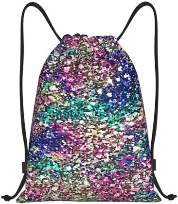 Reiserucksack Glitzer Funkelt Beutel Wasserdicht Turnbeutel Mit Kordelzug Multifunktionaler Sportbeutel 36X42Cm Für Outdoor, Jungen, Kinder