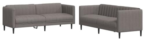vidaXL Sofagarnitur 2-TLG., Couch Sofa für Wohnzimmer, Loungesofa Polstersofa mit Stützbeinen, Couchgarnitur Sitzmöbel, Modern, Taupe Stoff