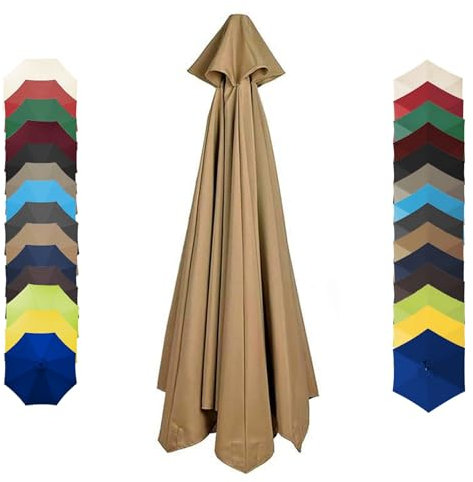 Telo di Ricambio per Ombrellone da Giardino, 6/8 Stecche, Uv50+, Tettuccio In Telo di Ricambio per Ombrellone, Copertura per Ombrellone di Ricambio 2/2,7/3 Metri, Rimovibile/Lavabile