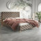 MOTIVENA Gloria Chesterfield Polsterbett 180x200 Mit Füßen, Ohne Bettkasten, Samt, Mit Lattenrost Und Kopfteil, Ohne Matratze, Braun Taupe