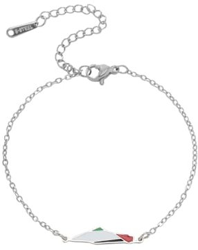 Bracelet Drapeau Palestine - Pendentif Carte Palestine Créatif Bracelet De Perles Rondes Simple Et Double Couche,Bracelet Patriotique Réglable À La Mode Avec Chaîne D'Extension,Blanc,Réglable