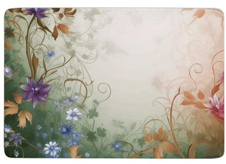 Teppich, florale Wirbel, Efeu-Teppich für Wohnzimmer, Bauernhaus-Teppich, moderner Teppich für Schlafzimmer, Esszimmer, Büro, Küche, waschbar, 152,4 x 101,6 cm