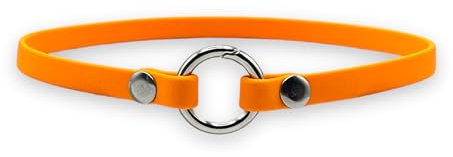 Markenhalsband Classic aus BioThane® für Hunde- oder Steuermarken | dünn & leicht (Neon-Orange)