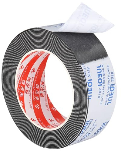 PATIKIL 5m Dichtungsband Selbstklebend, 40mm(B) x 1mm(D) Dichtband für Fenster Türen, Schaumstoff Klebeband 1 Rolle, Schwarz